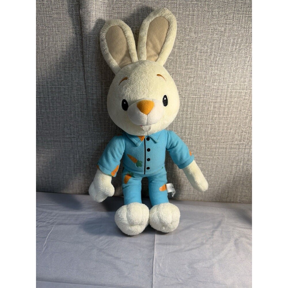 Baby First TV Harry the Bunny Plush Rabbit Wearing Blue Carrot Pajamas